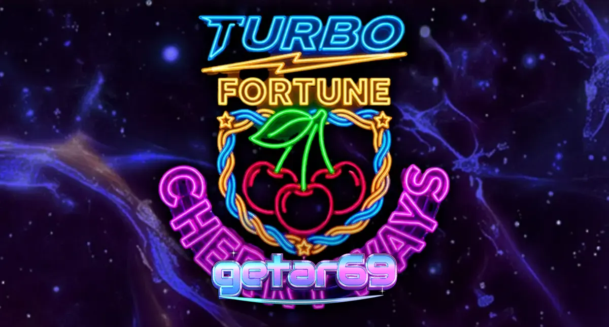 Tampilan visual slot Turbo Fortune Cherryways dengan tema neon futuristik.